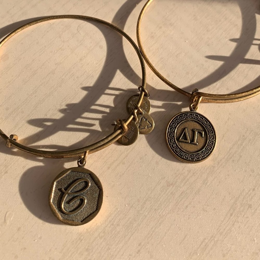 Two Alex and Ani Bracelets (Delta Gamma and "C")